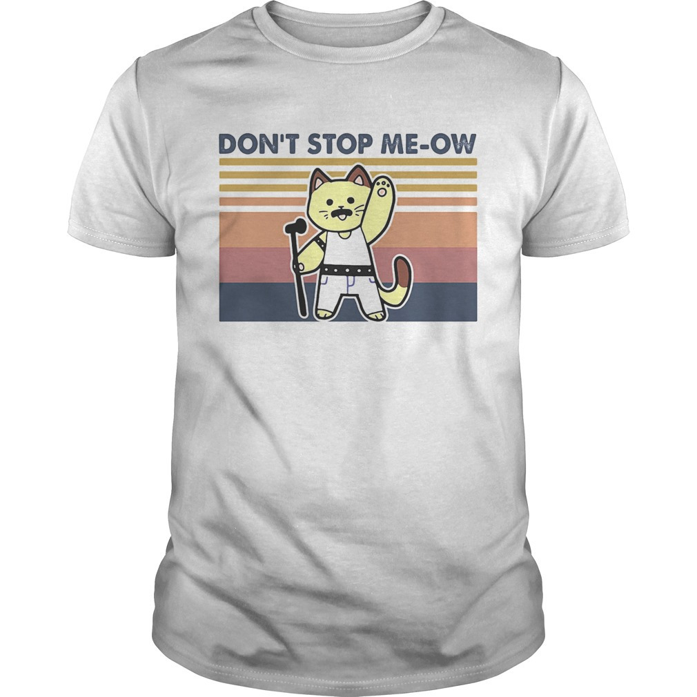 Freddie Mercury Cat Dont Stop Meow Retro Shirt